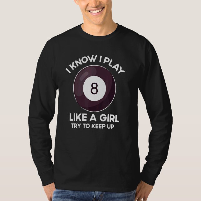 Camiseta Cool Billiards Women Girl Pool Player 8 Ball Snook (Frente)