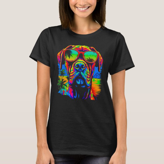 Camiseta Cool Boxer Dog Pop Art (Frente)