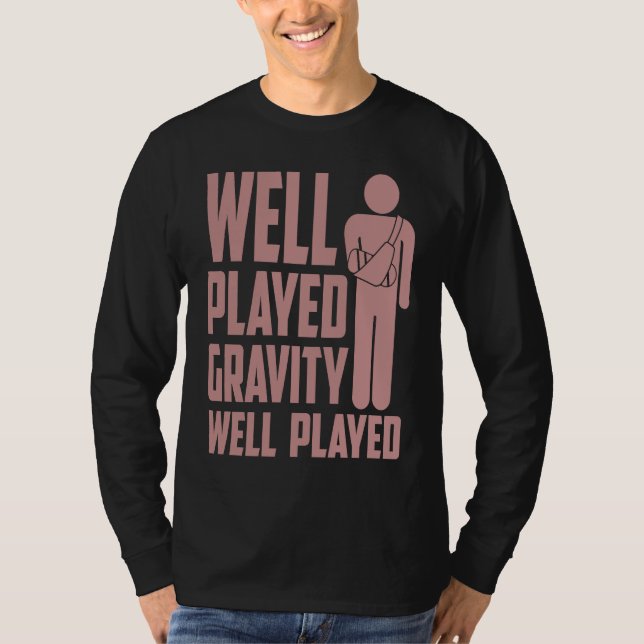 Camiseta Cool Broken Arm  For Kids  Gravity Gag Broke Bone (Frente)