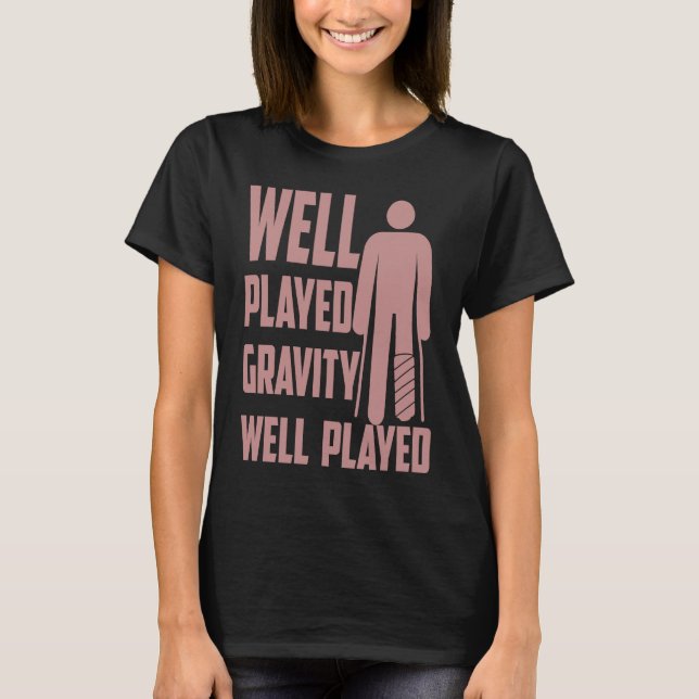 Camiseta Cool Broken Leg  For Kids  Gravity Gag Bone Broke (Frente)