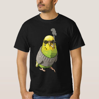 Camiseta Cool Budgie in Grey Sweater and Sunglasses Illustr