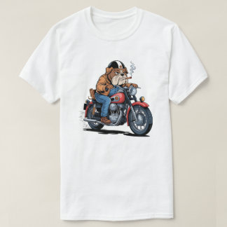 Camiseta Cool Bulldog Biker on Classic Motorcycle
