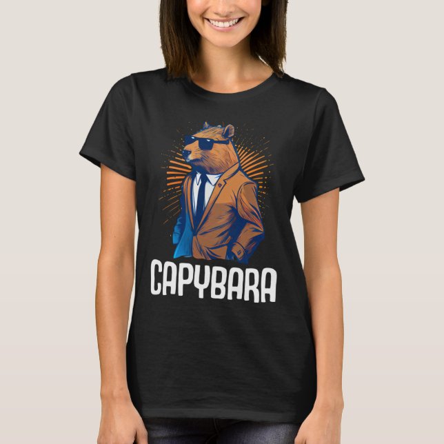 Camiseta Cool Capybara Sunglasses Water Pig South America C (Frente)
