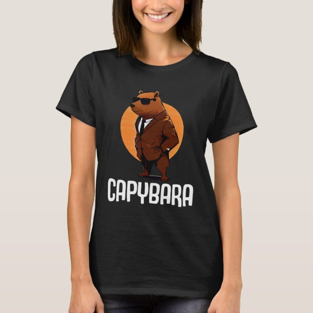 Camiseta Cool Capybara Sunglasses Water Pig South America C (Frente)