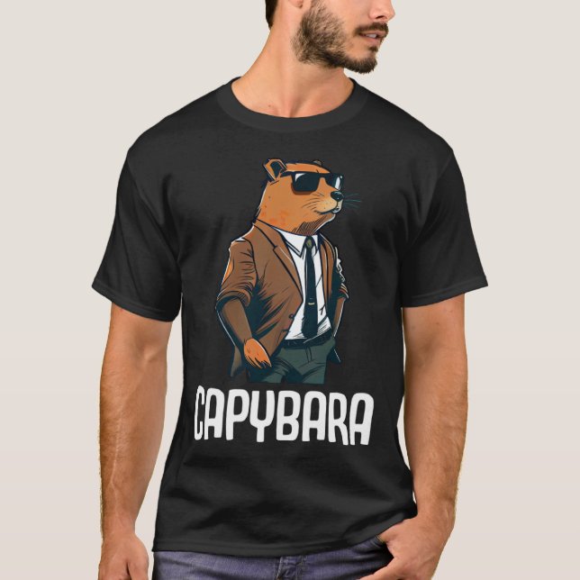Camiseta Cool Capybara Sunglasses Water Pig South America C (Frente)