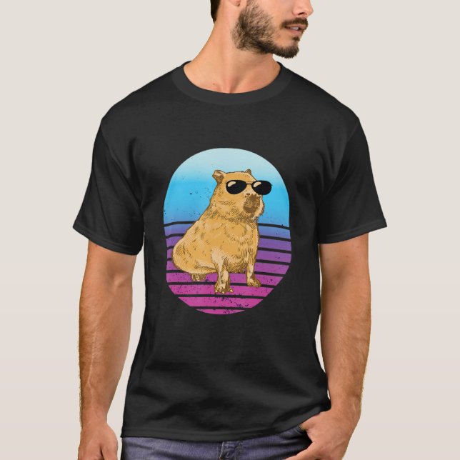 Camiseta Cool Capybara Sunset Capybara   Capybara Rodent (Frente)