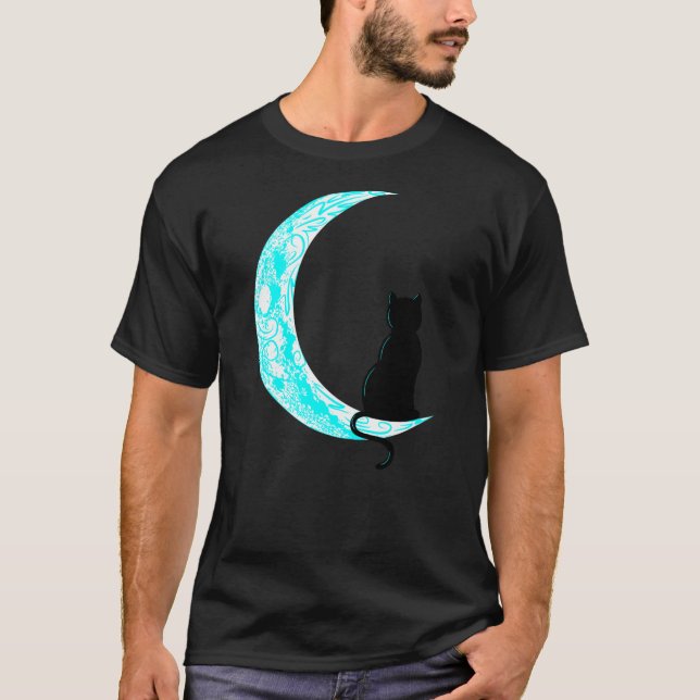 Camiseta Cool Cat in Moon - Ideal Gift for Cat Lovers (Frente)