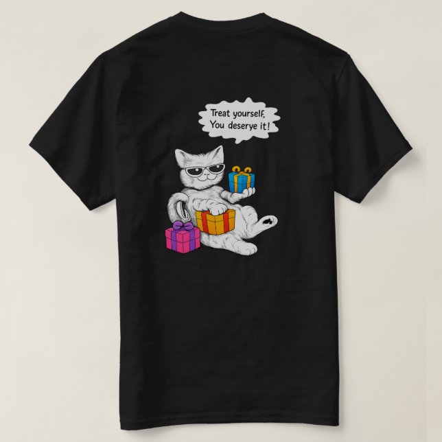 Camiseta Cool Cat Self-Care Vibes (Verso do Design)