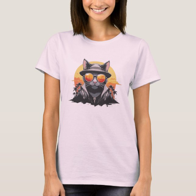 Camiseta Cool Cat, Unique Style (Frente)