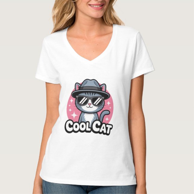 Camiseta Cool Cat Vibes (Frente)