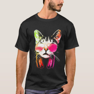 Camiseta Cool Cat With Sunglasses And Headphones