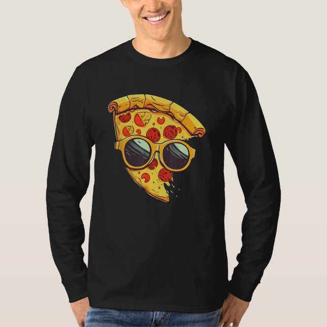 Camiseta Cool Cheesy Pepperoni Pizza Wearing Sunglasses (Frente)