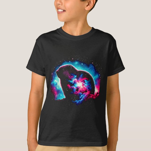 Camiseta Cool Cosmic Groundhog Galaxy Graphic Space Art _1  (Frente)