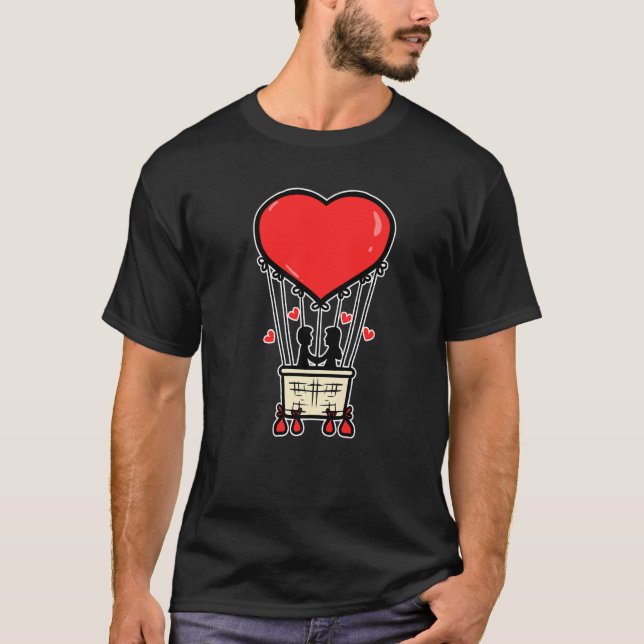 Camiseta Cool Couple Heart Valentine's Day  Romantic (Frente)