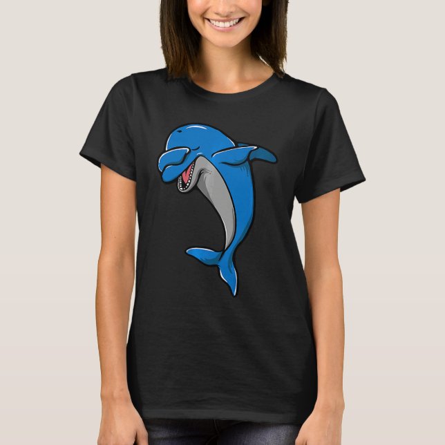 Camiseta Cool Dabbing Dolphin Whale Cute Dolphins Lover Men (Frente)