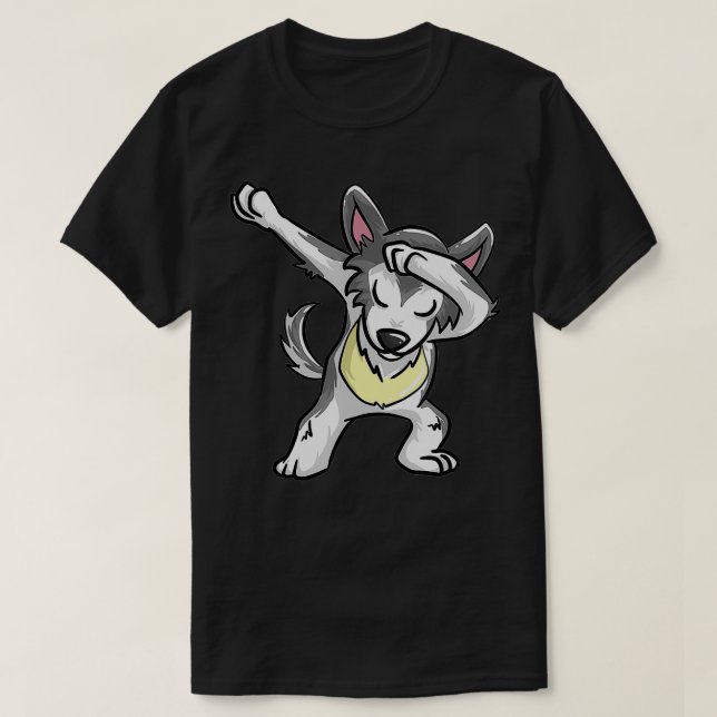 Camiseta Cool Dabbing Wolf  Funny Hiphop Coyote Dog Dancing (Frente do Design)