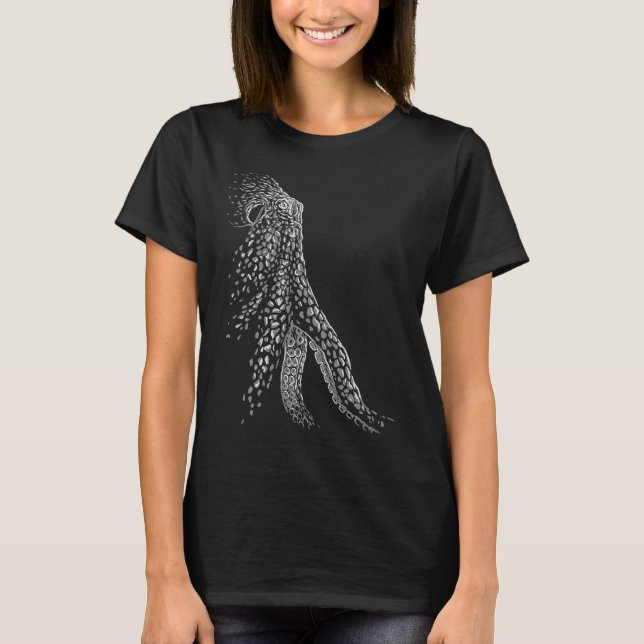Camiseta Cool deep sea gray octopus (Frente)