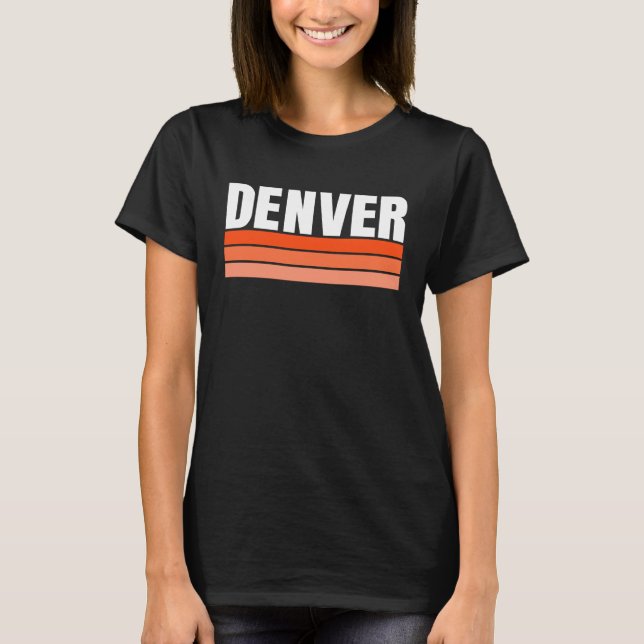 Camiseta Cool Denver Orange Striped Simple & Basic Minimal  (Frente)