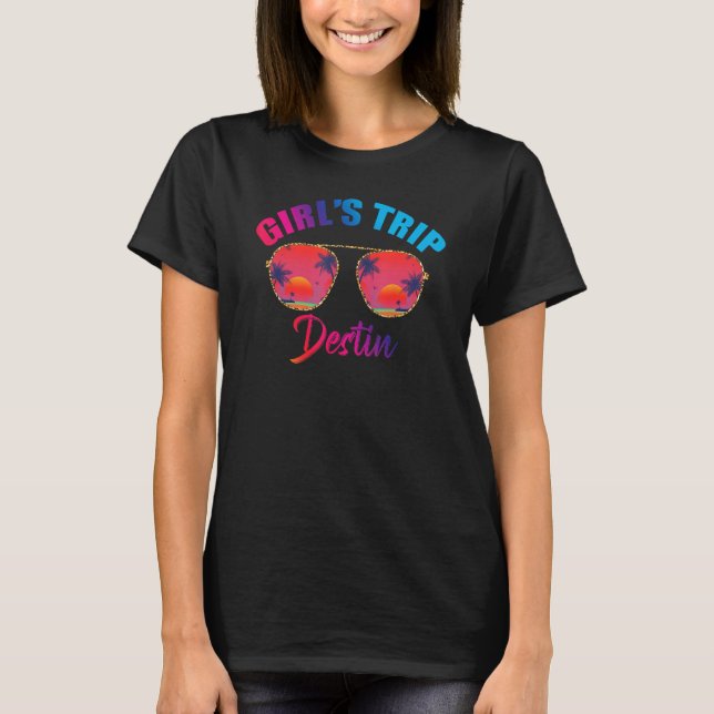 Camiseta Cool Destin Girls Trip 2023 Beach Sunset Besties T (Frente)