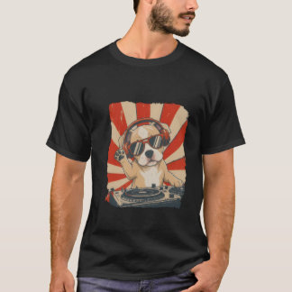 Camiseta Cool DJ Dog T-shirt, Funny Dog With Headphones
