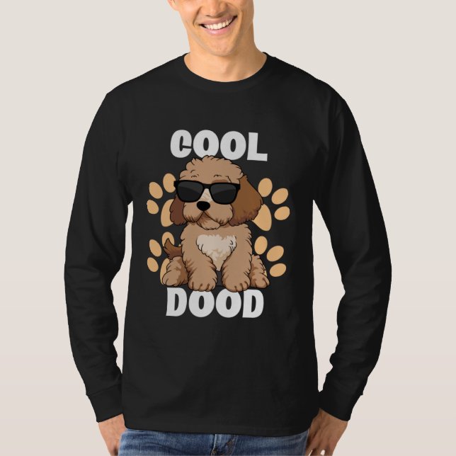 Camiseta Cool Dood Labradoodle Sunglasses Paw Print for Doo (Frente)