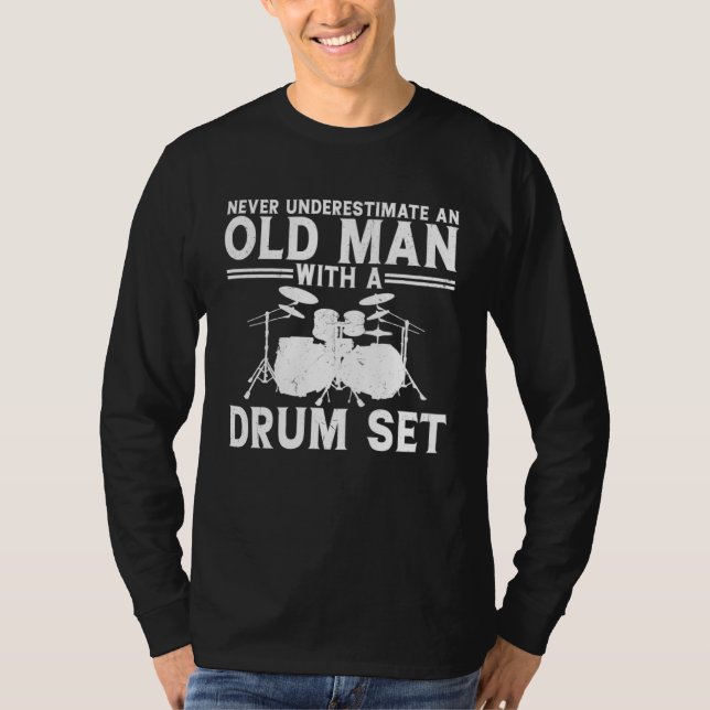 Camiseta Cool Drummer Men Dad Drum Set Player Drum Kit Musi (Frente)