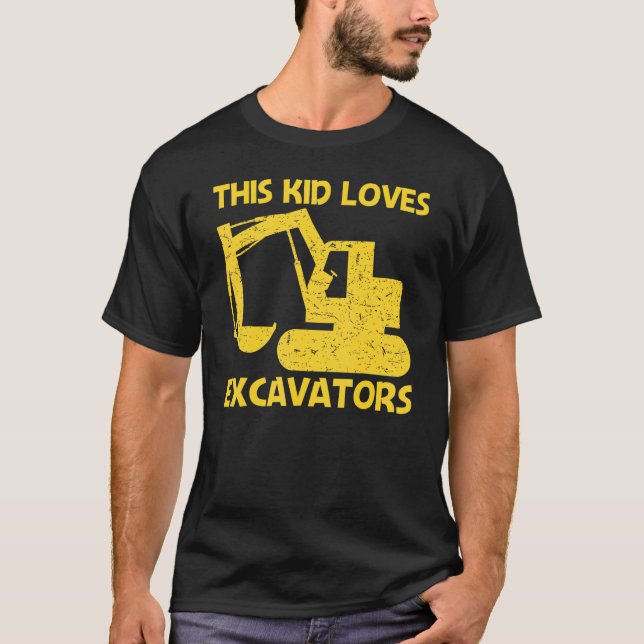 Camiseta Cool Excavator For Kids Boys Heavy Equipment Opera (Frente)