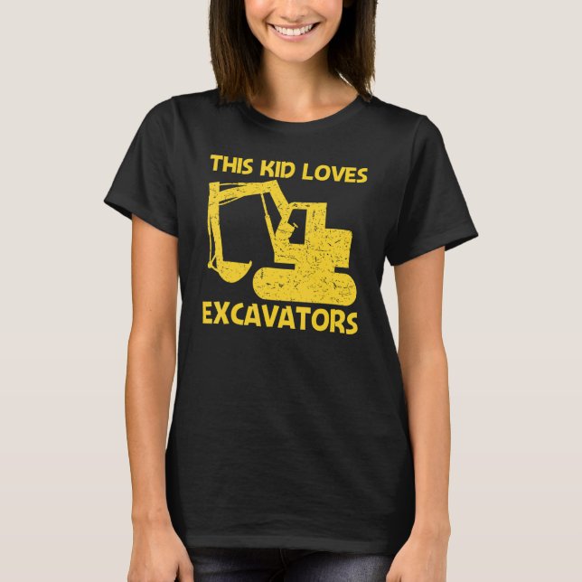 Camiseta Cool Excavator For Kids Boys Heavy Equipment Opera (Frente)