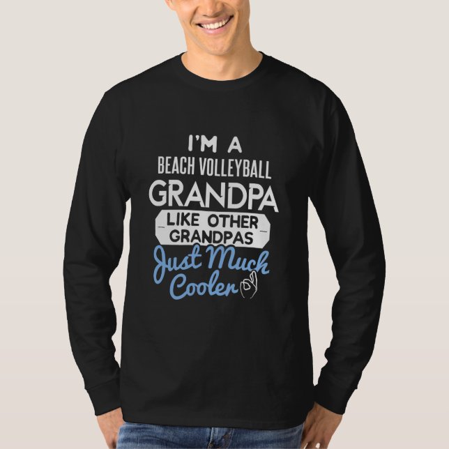 Camiseta Cool Fathers Day Beach Volleyball Grandpa  (Frente)