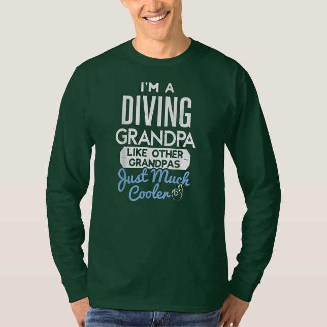 Camiseta Cool Fathers Day Design Diving Grandpa  (Frente)