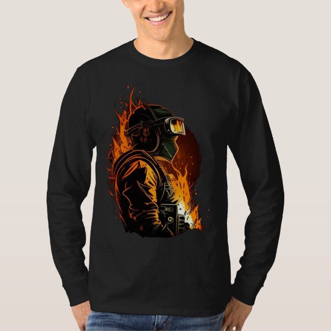 Camiseta Cool Fire Welder Worker (Frente)