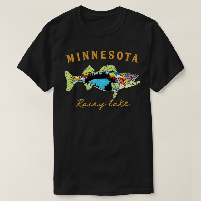 Camiseta Cool Fisherman Minnesota Rainy Lake Fisher Walleye (Frente do Design)