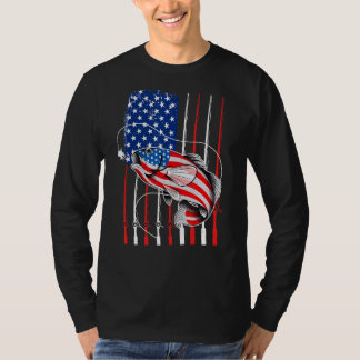 Camiseta Cool Fishing For Men American Flag USA Fish