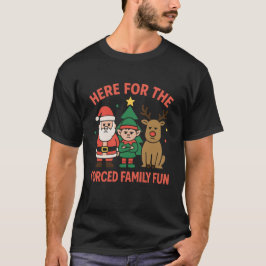 Camiseta Cool Forced Family Fun Santa Christmas Cheer