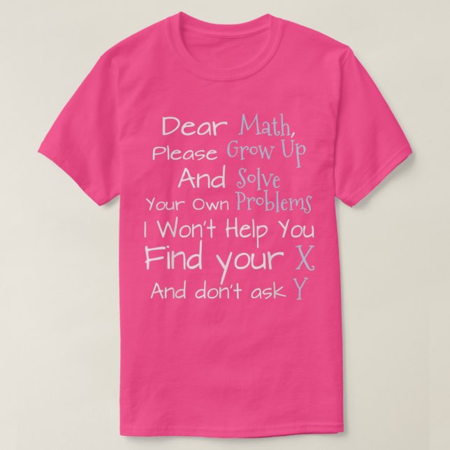 Camiseta Cool Funny math s and s Funny Science Dear Math So (Frente do Design)