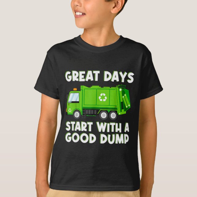 Camiseta Cool Garbage Truck Good Dump Truck Men Kids Boys T (Frente)