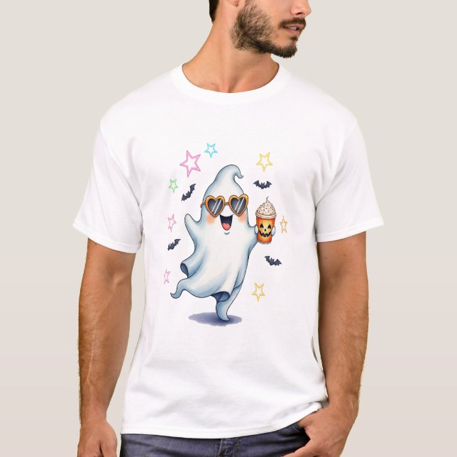 Camiseta Cool Ghost Halloween Vibes (Frente)