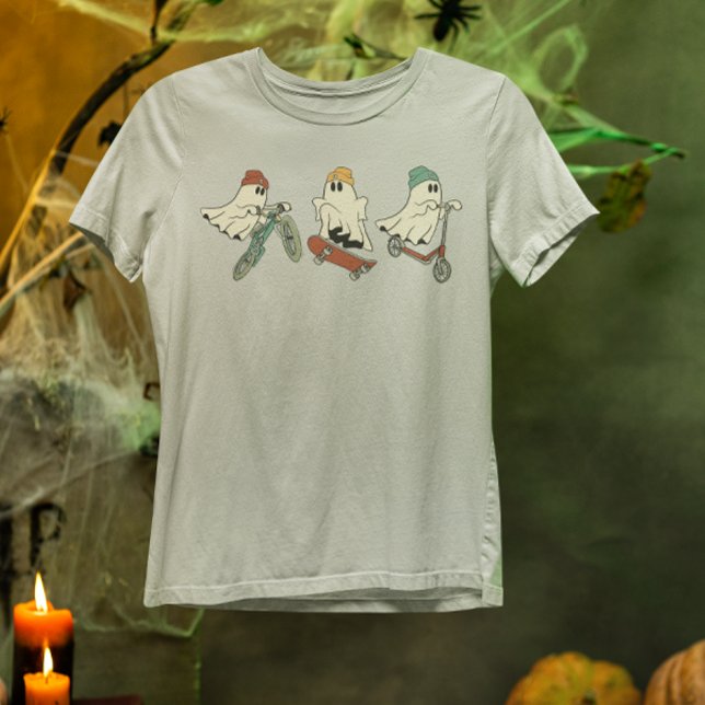 Camiseta Cool Ghosts Skateboarding Bike Riding (Criador carregado)