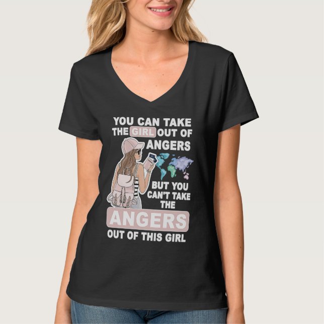 Camiseta Cool Girl from Angers City  Proud Angers Girl (Frente)