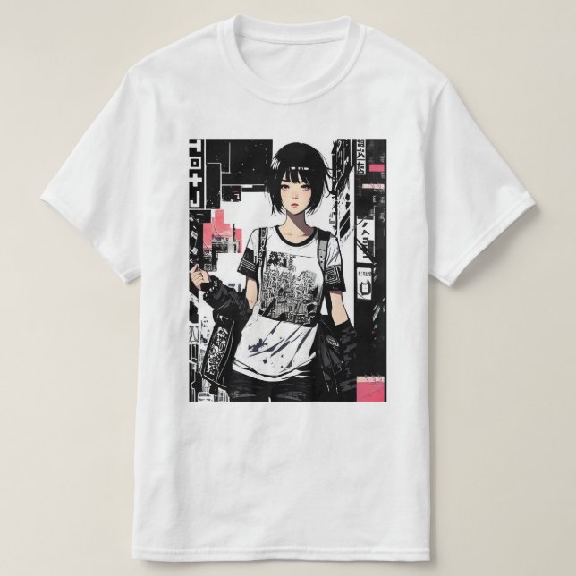 Camiseta Cool Girl Japanese Aesthetic Vaporwave Style (Frente do Design)