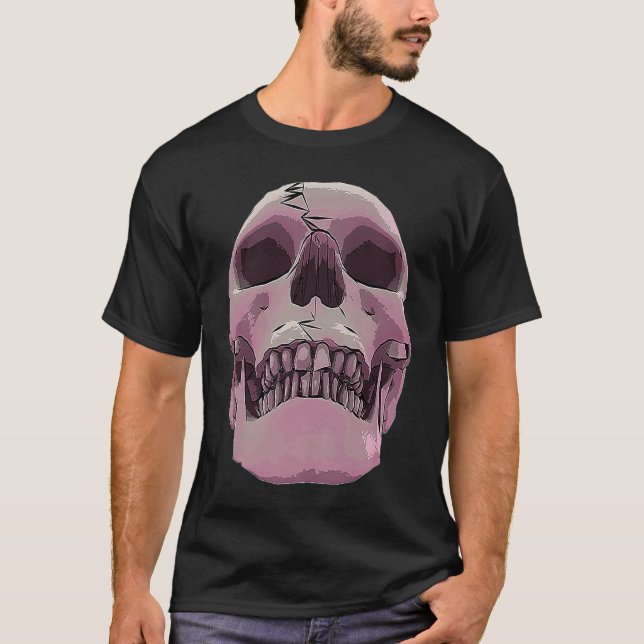 Camiseta Cool Graphic Skull  Death Skeleton Goth Halloween  (Frente)