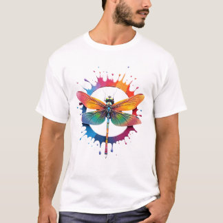 Camiseta Cool Graphic Tie Dye Sunglasses Dragonfly Illustra