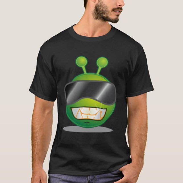Camiseta Cool Green Alien Stuntin with Glasses (Frente)
