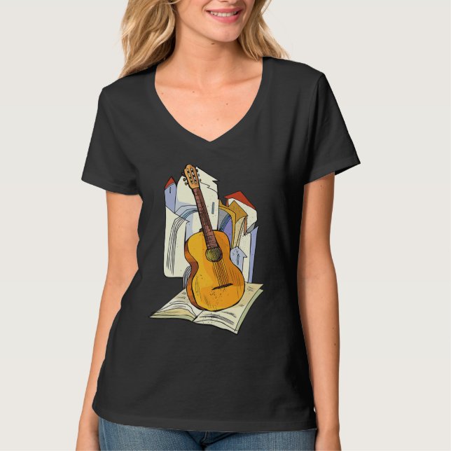 Camiseta Cool Guitar Musical Instruments Guitarist Music (Frente)