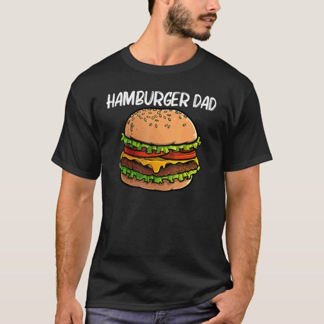 Camiseta Cool Hamburger For Dad Father Burger Cheeseburger  (Frente)