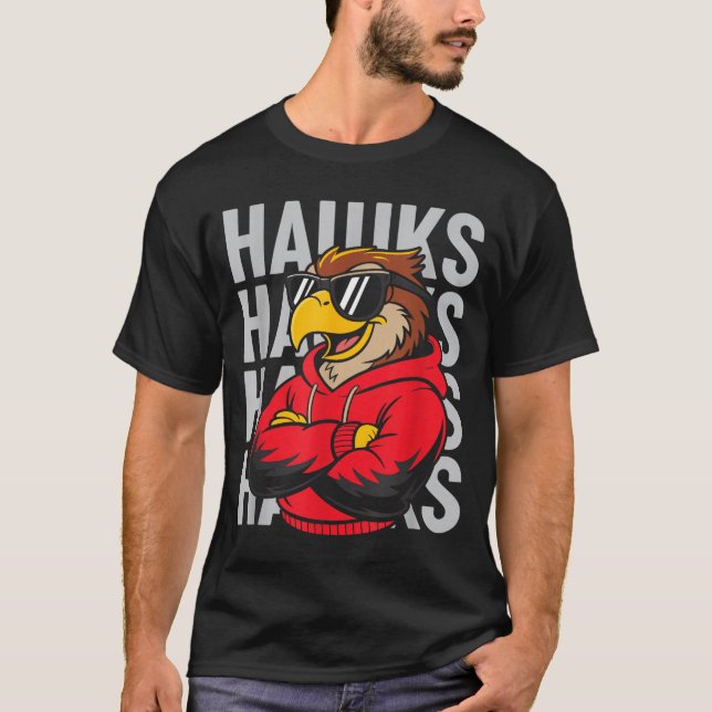 Camiseta Cool Hawk Gift For Men Women Boys Girls Kids  (Frente)