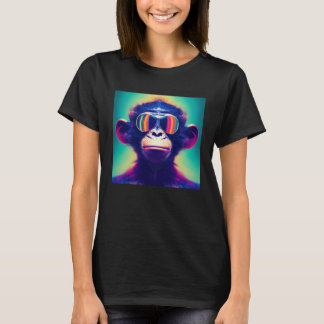 Camiseta Cool Hipster Colorful Monkey Illustration Graphic