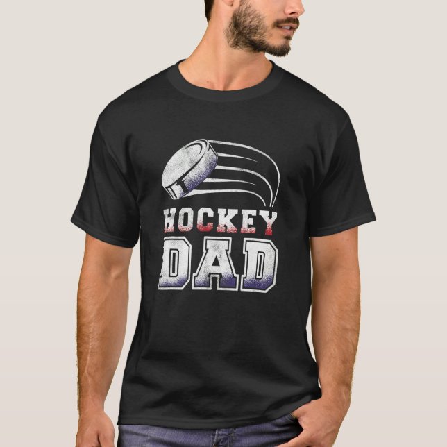 Camiseta Cool Hockey Dad Hockey American Flag (Frente)