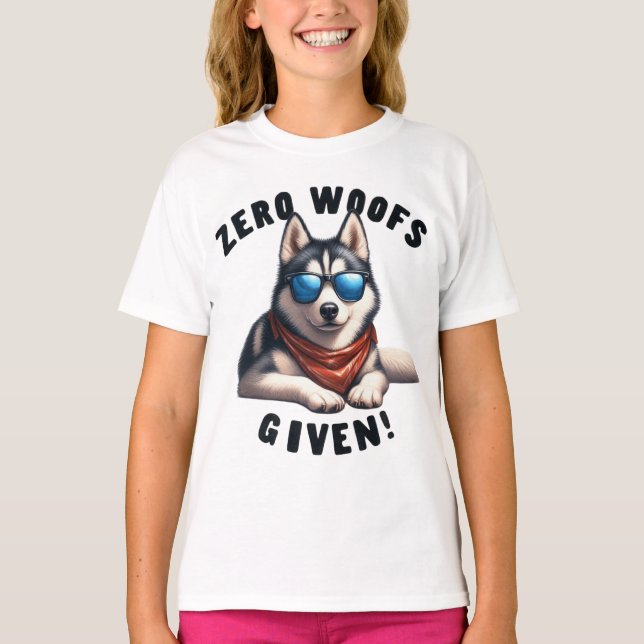 Camiseta  Cool Husky Dog Zero Woofs Given (Frente)