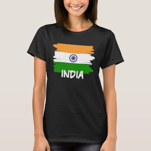 Camiseta Cool India Flag (Frente)